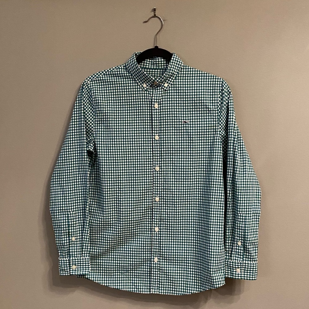 Vineyard Vines Gingham Button Down, Size Large - image 1